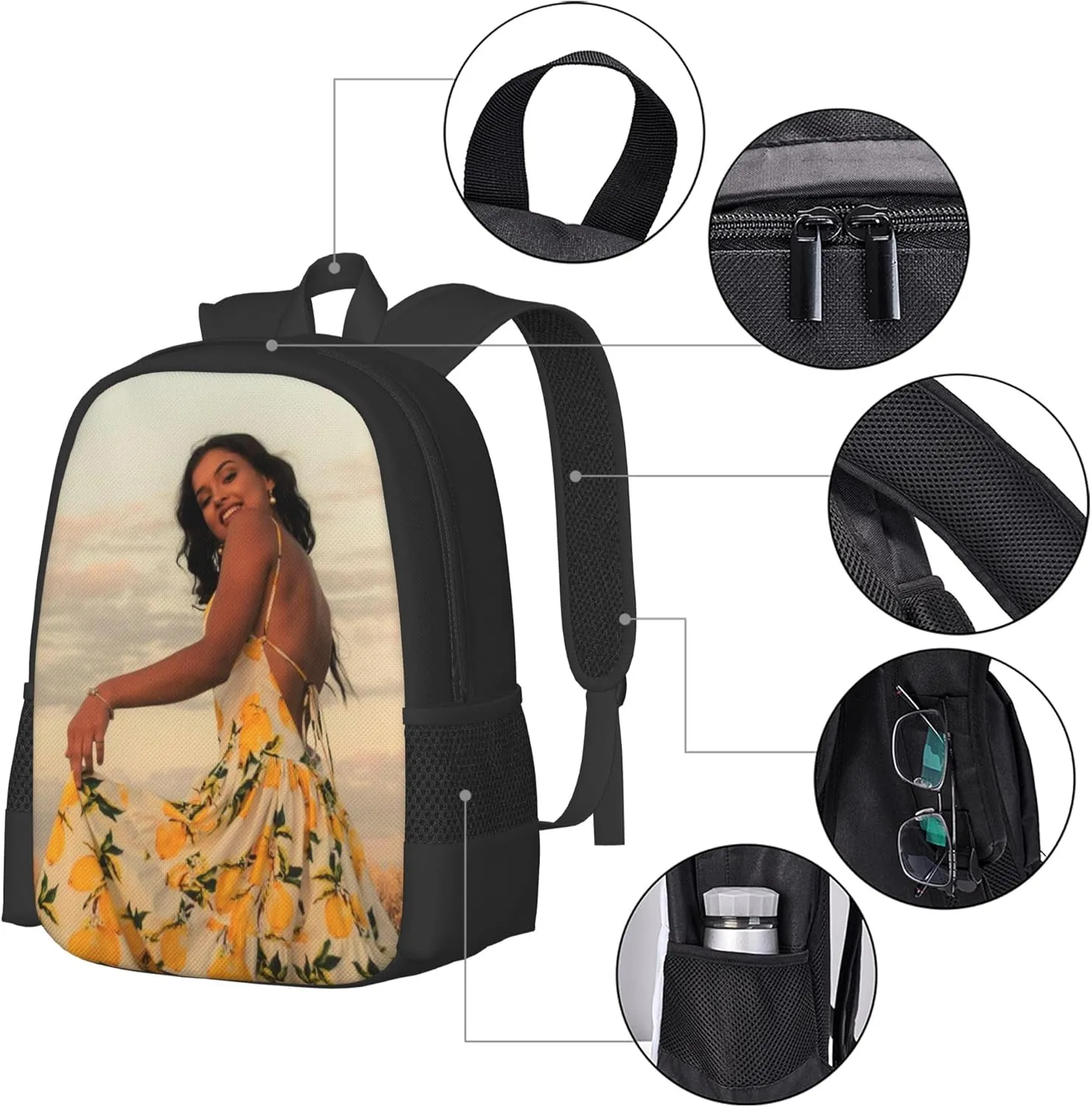 1-100PCS Custom Backpack Personalized Photo Backpacks Design Your Text Logo Simple Large Capacity Backpack for Man Woman Work Travel (Style 1)
