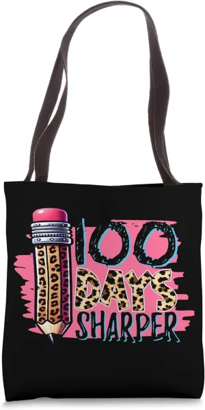 100 Days Sharper Pencil Leopard Print Tote Bag