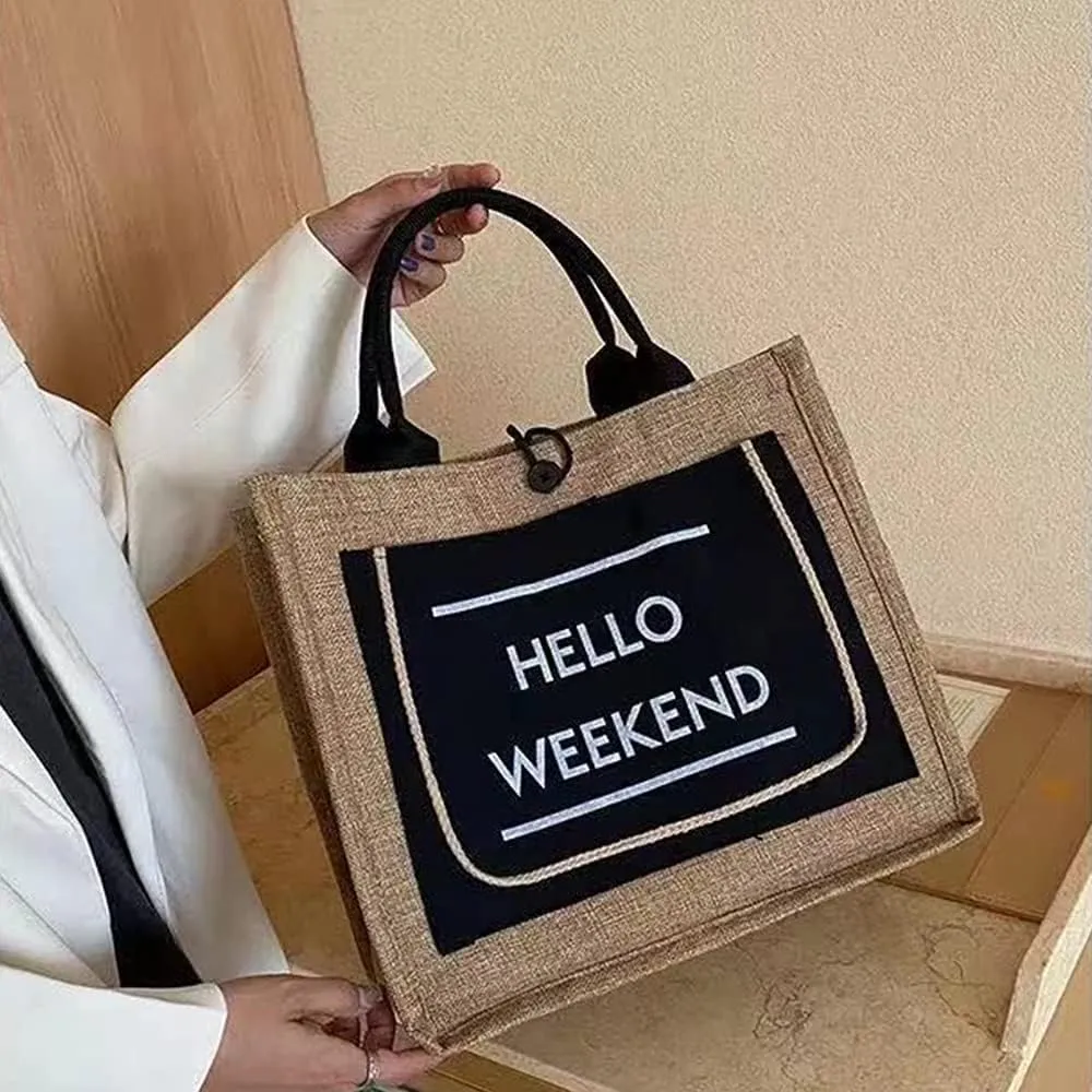 125 Jute Tote for Women, Lined Burlap Shoulder Tote Bags for Wedding Favors, Reusable Grocery Shopping Bag with Handle