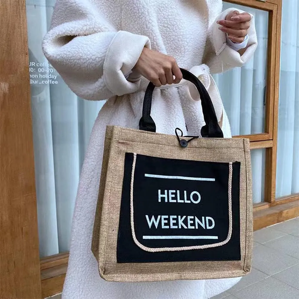 125 Jute Tote for Women, Lined Burlap Shoulder Tote Bags for Wedding Favors, Reusable Grocery Shopping Bag with Handle