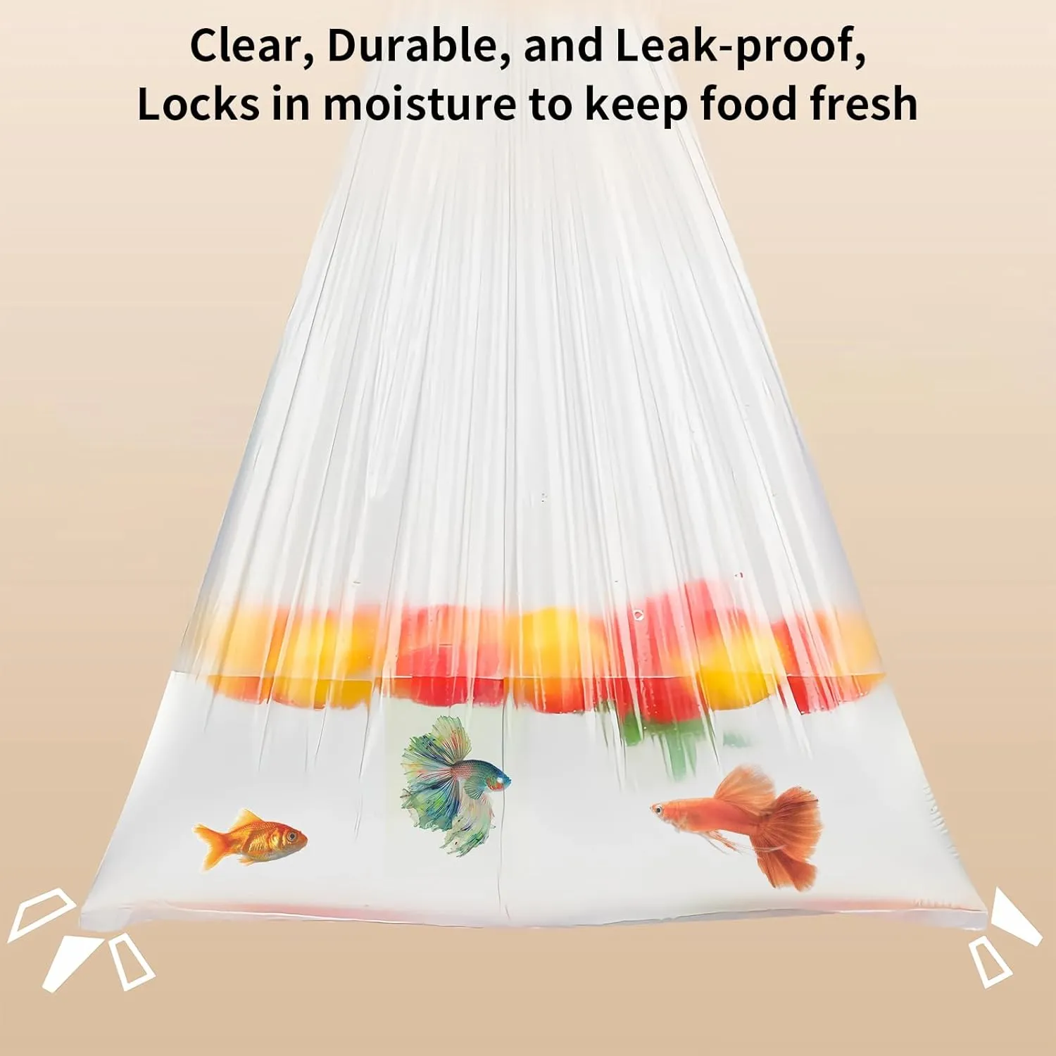 12" x 20" Clear Plastic Produce Bag on a Roll, Food Storage Bags for Vegetables, Bread, Fruits and Meat, Easy To Tear, Continuous Roll- 350 Bags/Roll - [2 Rolls]