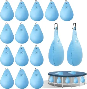 16 Pieces Pool Cover Weights with Hooks Swimming Pool Cover Hanging Bags Heavy Duty Pool Wall Bag for Above Ground Swimming Pool,13.5 x 9 inch