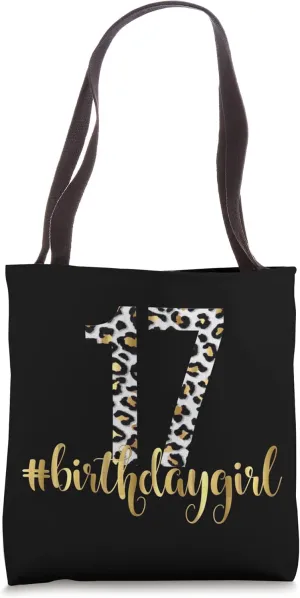 17th Birthday Girl Outfit Glam Leopard Animal Print Tote Bag