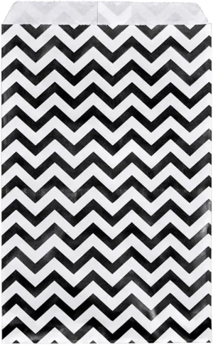 200 pcs Black Chevron Paper Gift Bags Shopping Sales Tote Bags 6" x 9" Black and White Zig Zag Design-Caddy Bay Collection