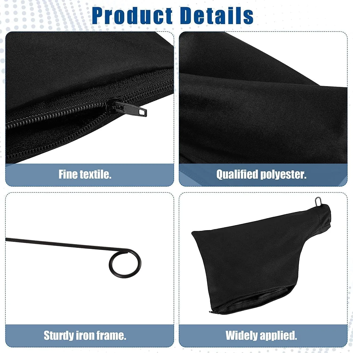 255 Miter Saw Dust Bag (Black) -with Zipper and Corded Adjustable Stand, Dust Bag for Miter Saws, Table Saws, Belt Sanders, Edge Planers, Diagonal Saws (6 PACK)