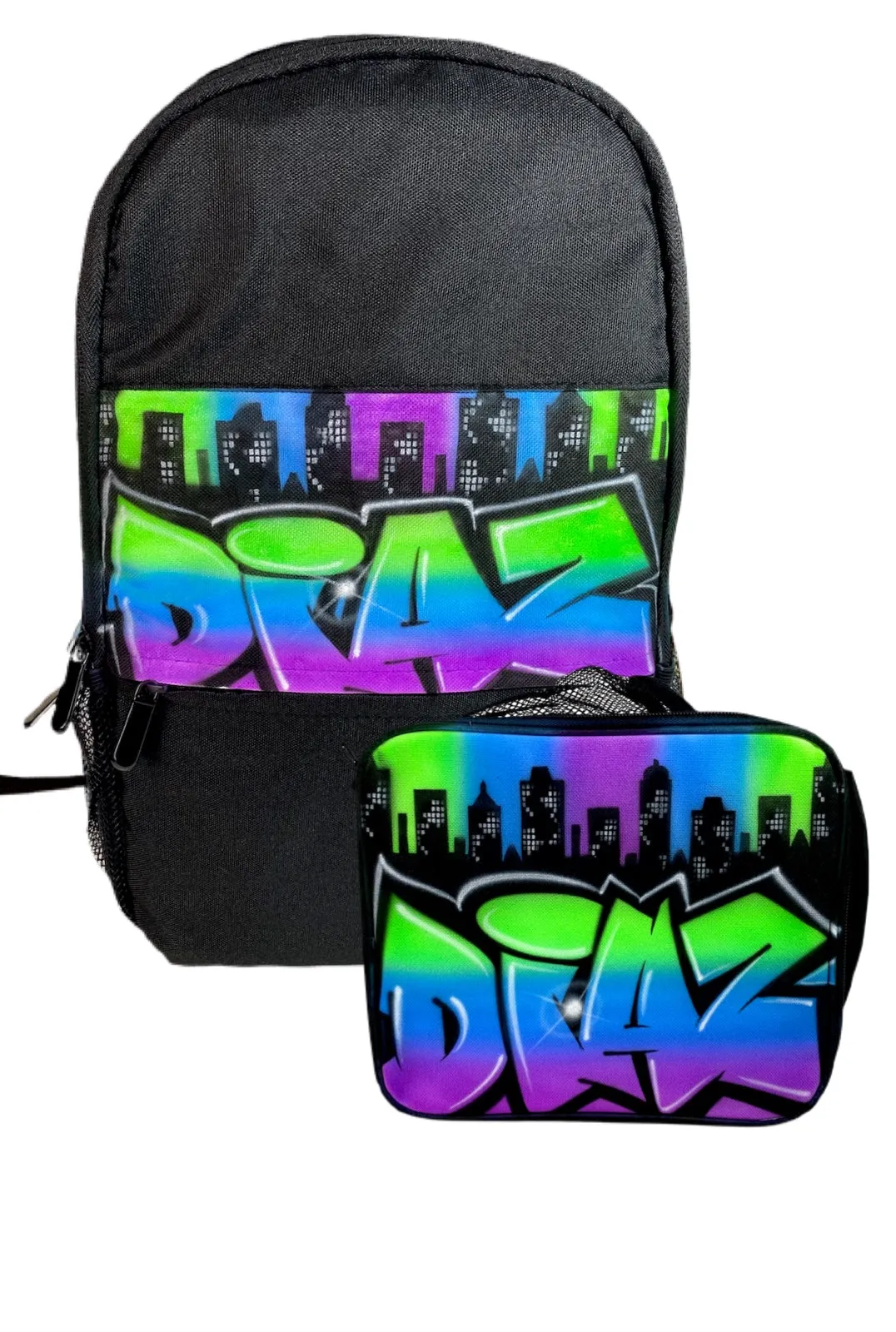 3 Colour City Style Custom Combo (Combo1) 1x Cap 1x Backpack, 1x Lunchbox
