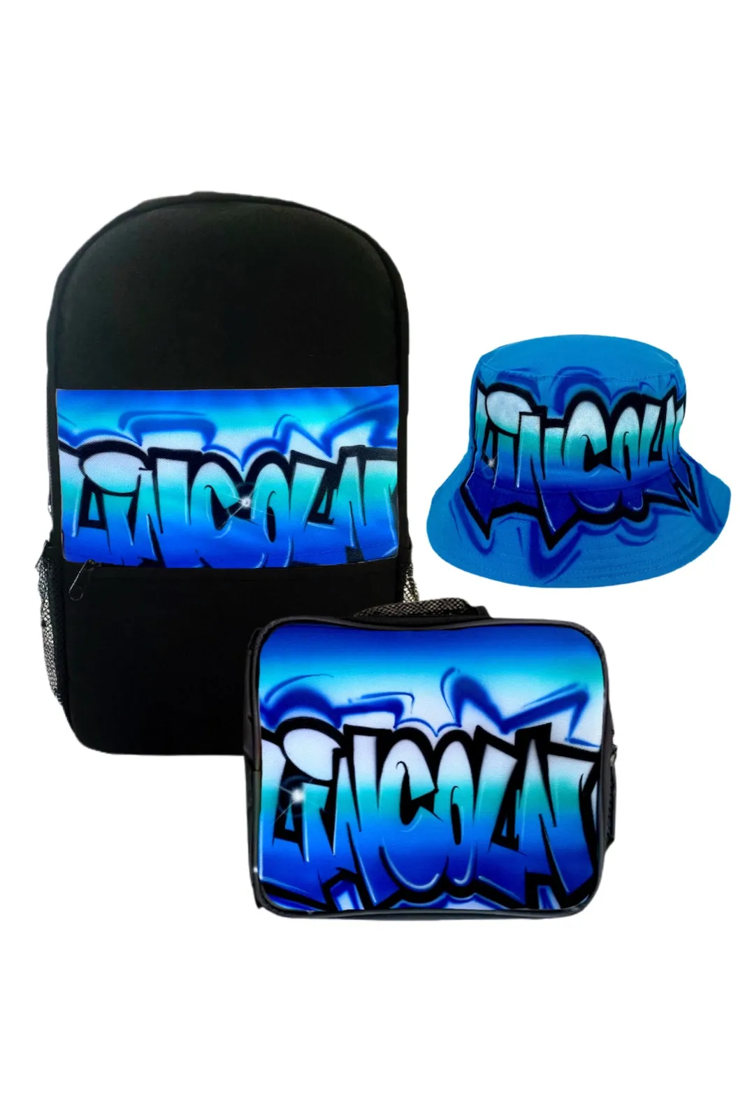 3 Colour Fade Kids Combo (14) 1x Backpack, 1x Lunchbox & 1x Bucket Hat Combo