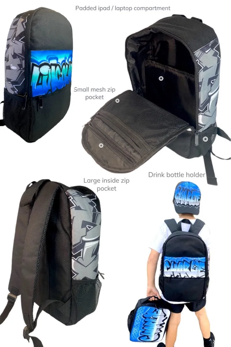 3 Colour Fade Kids Combo (14) 1x Backpack, 1x Lunchbox & 1x Bucket Hat Combo