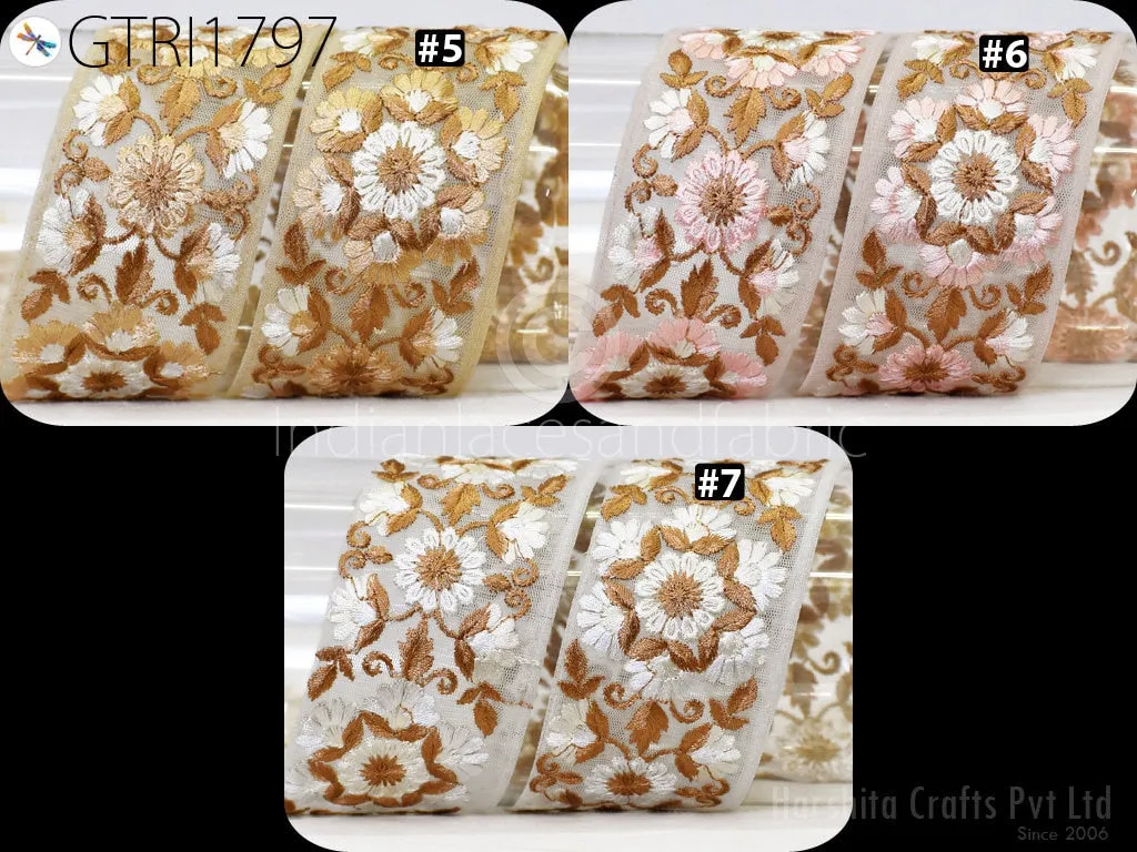 3 Yard Indian 6cm  Embroidered Trim Embroidery Saree Ribbon Cushions Sewing Crafting Embellishments Sari Trimmings Border Curtain Home Décor