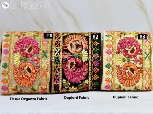 3 Yard Peacock Embroidered 9 Cm Sari Ribbon Fabric Trim Saree Border Dolls DIY Crafting Sewing Beach Bags Home Decor Embellishment Trimmings