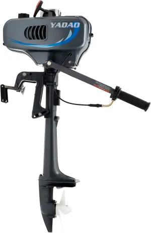 3.5HP 2-Stroke Outboard Motor 49CC Gas Powered Boat Engine Gasoline Half Air-Cooled & Half Water-Cooled Short Shaft Tiller Control CDI Ignition for Boats Kayaks Fishing Yachts Canoes Boats