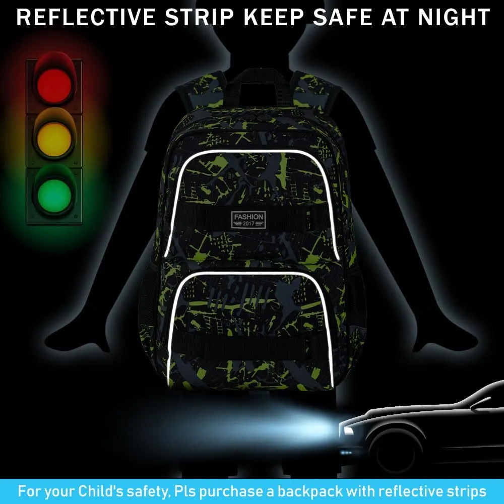 3Pcs Backpack for Girls Boys, 17 Inch School Bookbag with Lunch Box, Durable Laptop Backpacks Set for Teens College