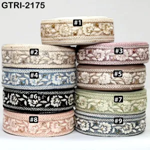 9 Yard 3cm Embroidery Ribbon for Kids Crafting Sewing Costumes Dog Collar Tote Bags, Lampshades, Holidays Decor Embroidered Embellishment