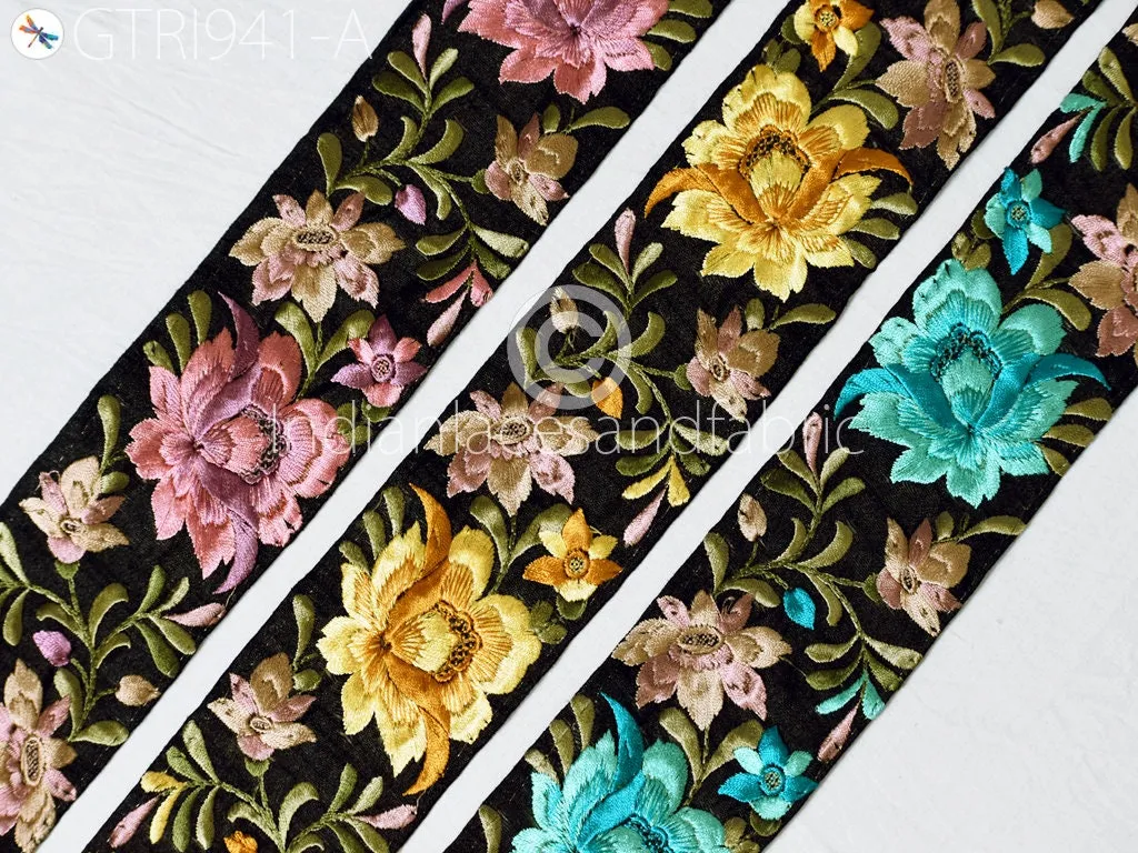 9 Yard Embroidered Fabric 6CM Trim Decorative Embroidery Ribbon DIY Crafting Sewing Saree Indian Sari Border Home Decor Beach Bags Headband