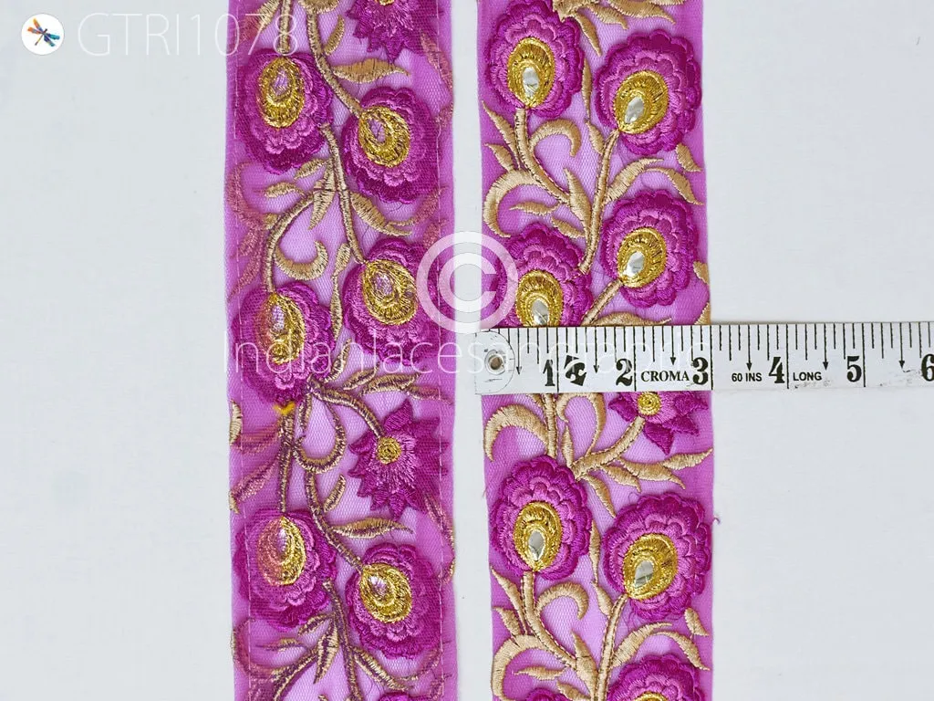 9 Yard Indian 8cm Embroidered Trim  Drapery Hats Bag Saree Decorative Trimmings Ribbons Crafting Sewing Sari Border Embellishment Home Decor