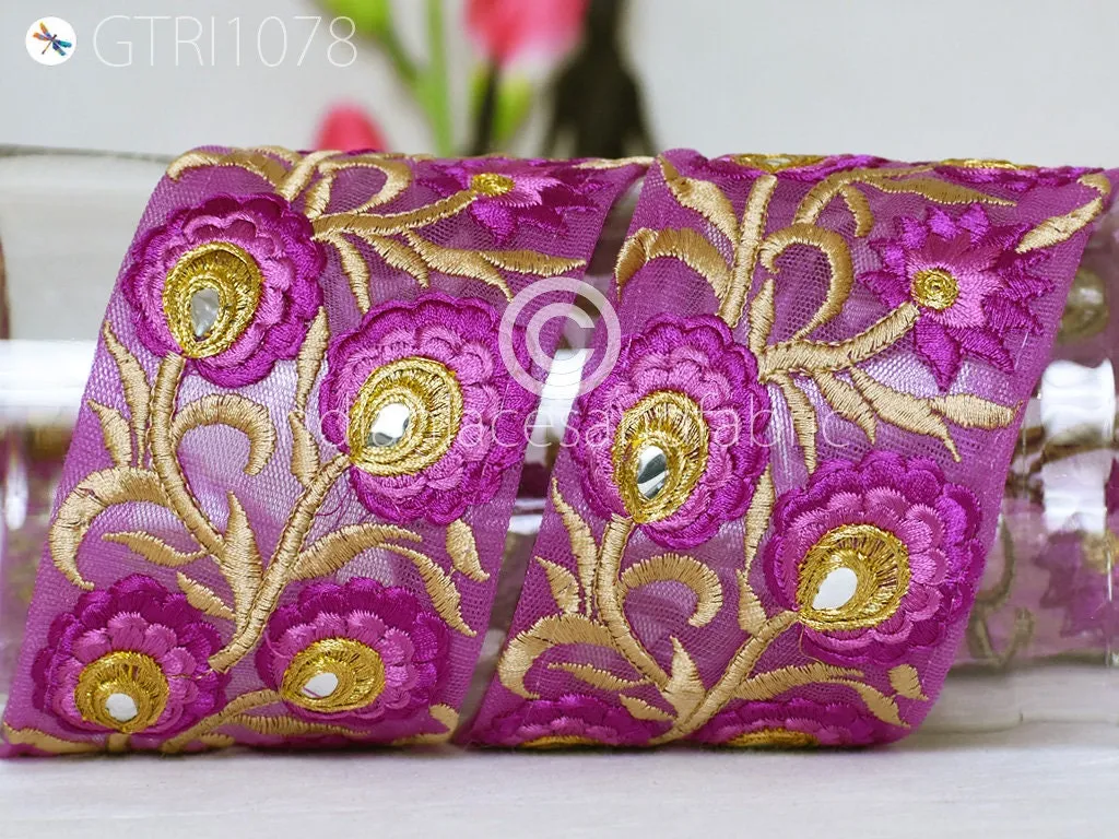 9 Yard Indian 8cm Embroidered Trim  Drapery Hats Bag Saree Decorative Trimmings Ribbons Crafting Sewing Sari Border Embellishment Home Decor