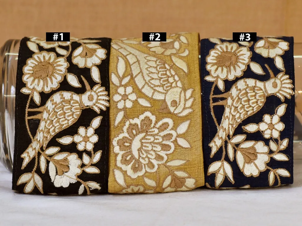 9 Yard Indian Embroidered 7CM Trim Drapery Hats Bag Saree Tape Decorative Ribbon Crafting Sewing Sari Borders Embellishments Home Decor