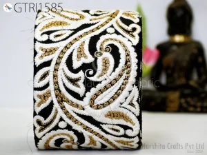 9 Yard Paisley 13cm Embroidered Fabric Trims Decorative Indian Border Sewing Crafting Beach Bags Ribbons Curtains Accessories Embellishments