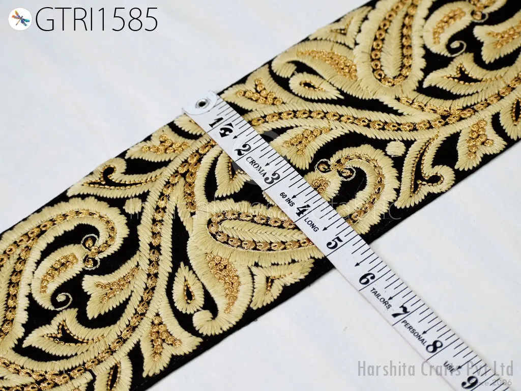 9 Yard Paisley 13cm Embroidered Fabric Trims Decorative Indian Border Sewing Crafting Beach Bags Ribbons Curtains Accessories Embellishments