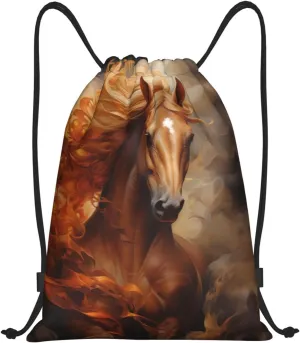 A Horse With A Flowing Mane Drawstring Bags â€“ Water-Resistant Sports Gym Sackpack,Gifts,Fitness Enthusiasts
