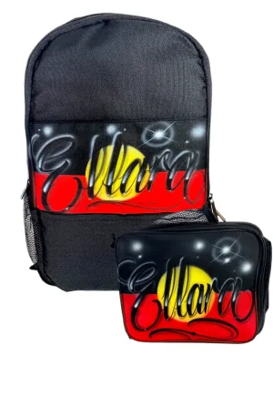 Aboriginal Flag Style - Custom Combo (AB) 1x Backpack, 1x Lunchbox