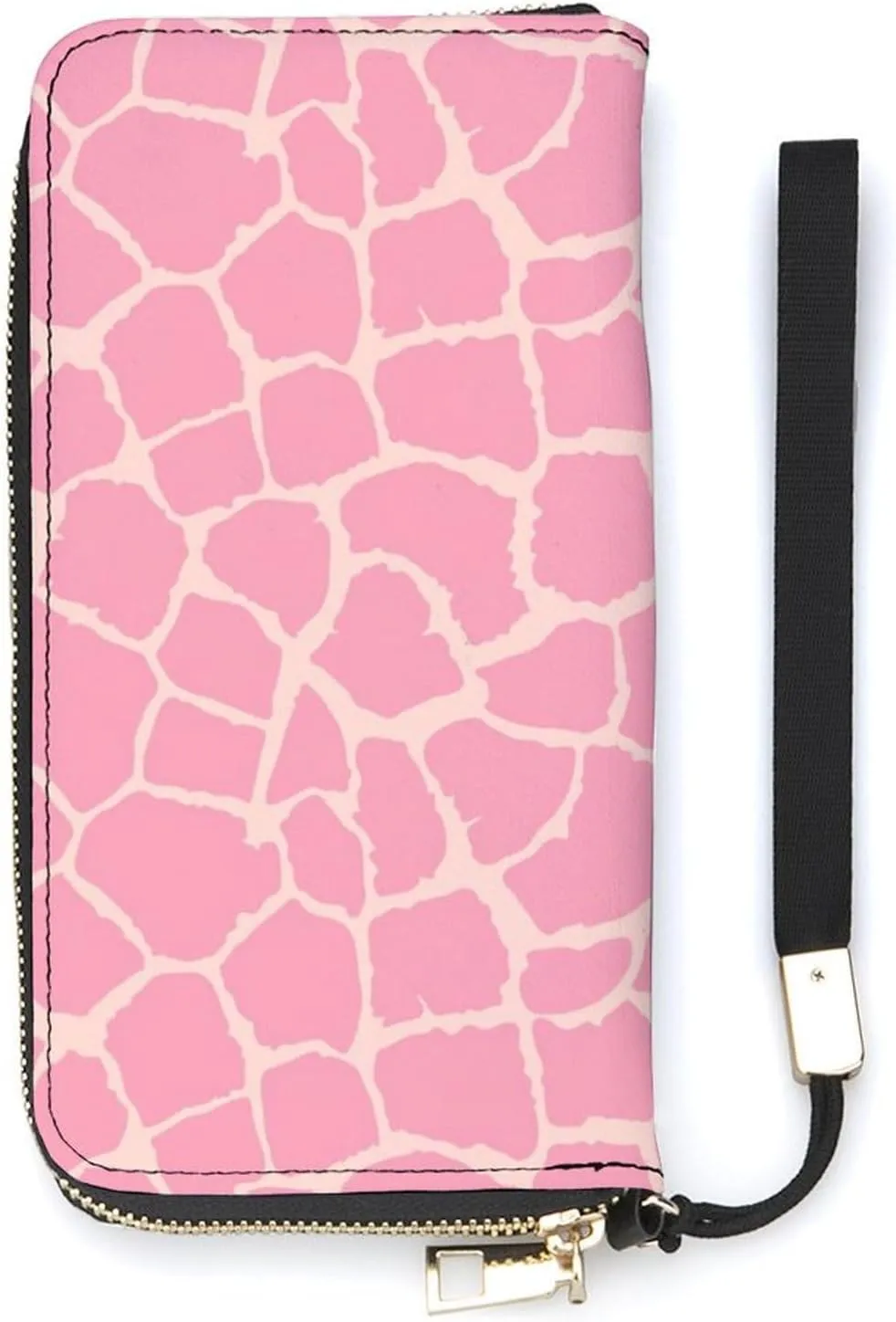 Abstract Modern Giraffe Women's Leather Long Large Capacity Wallet Clutch Wallet with Hand Strap, 20x10.5cm, style-35-4