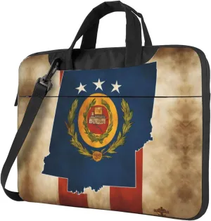 Abstract Oklahoma State Flag map01 Print Work Casual Office Laptop Shoulder Messenger Bag 13 inch 14 inch 15.6 inch