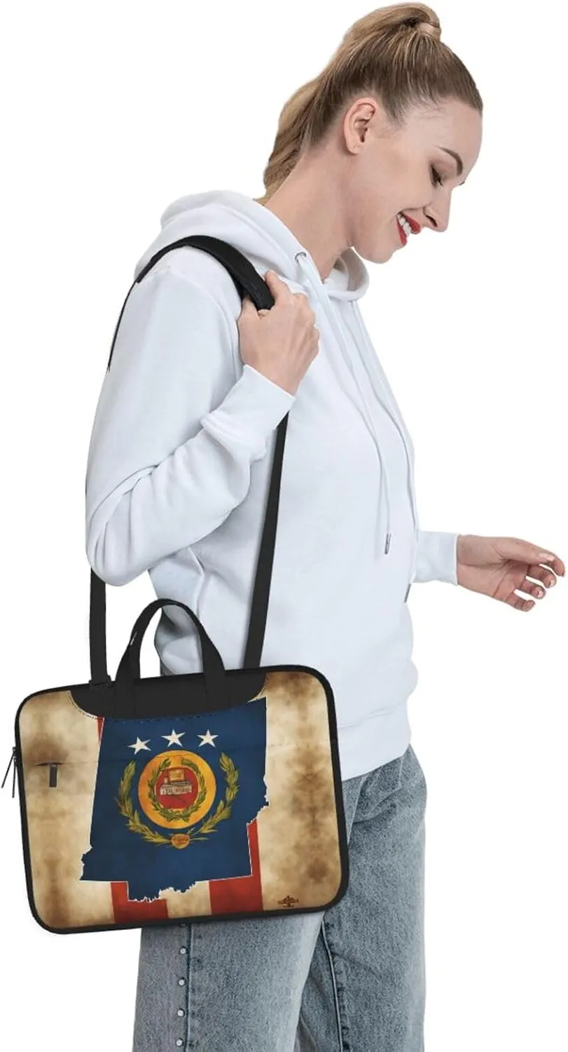 Abstract Oklahoma State Flag map01 Print Work Casual Office Laptop Shoulder Messenger Bag 13 inch 14 inch 15.6 inch