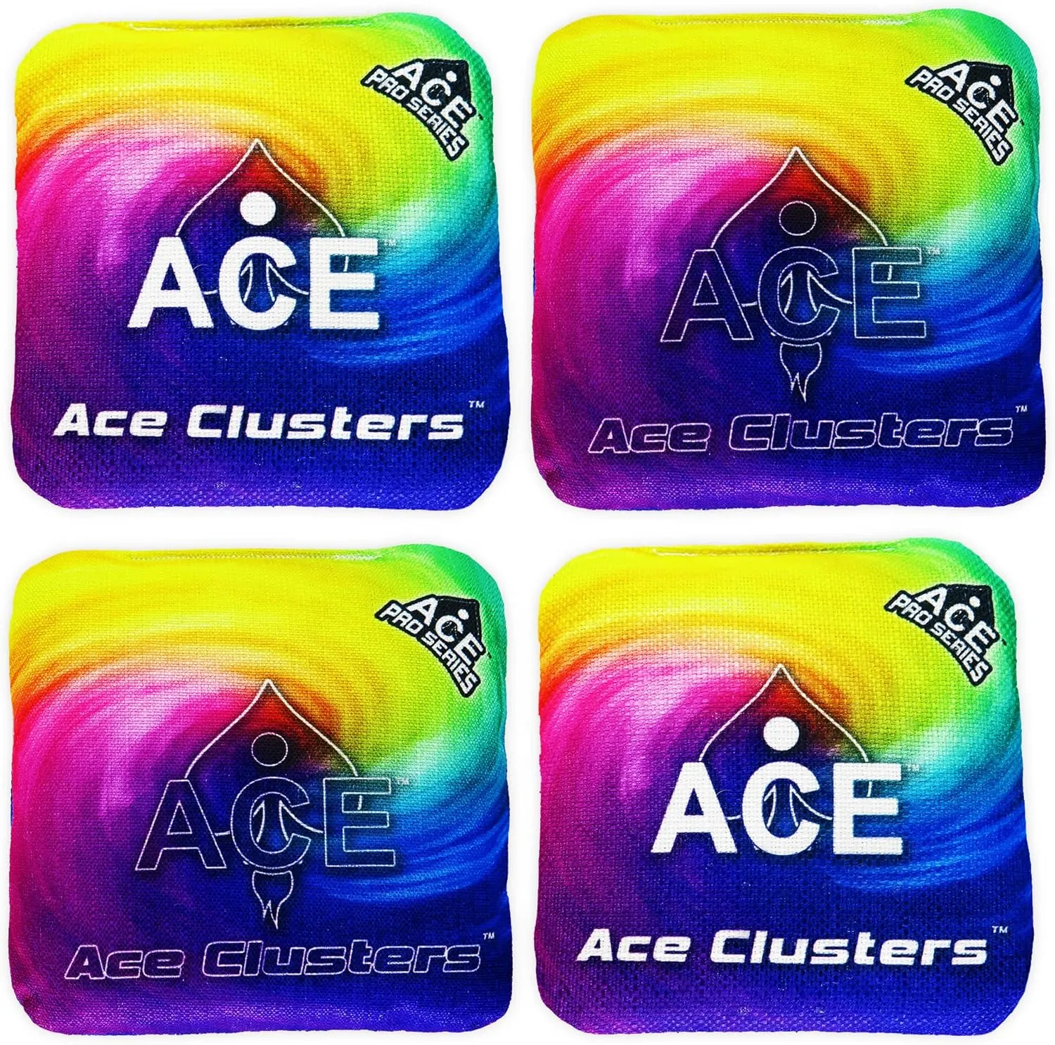 Ace Clusters | ACE Pro Cornhole Bags   PRO Kits | Cluster Pad Technology | Dual Sided Slick Stick All Weather | Optional Bag Break in and Carrying Case | Set of 4