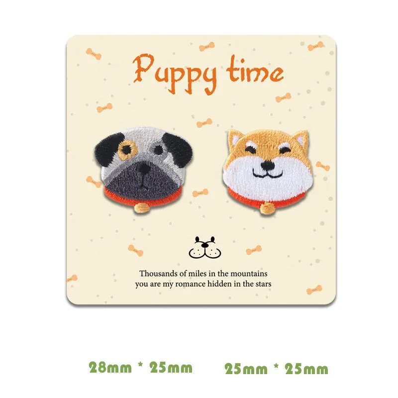 Adorable Self-Adhesive Puppy Time Dog Patches 10 Pack