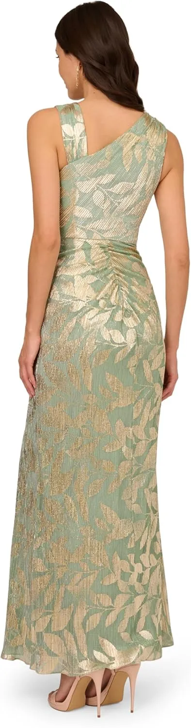 Adrianna Papell Women's Foil Asymmetric Gown