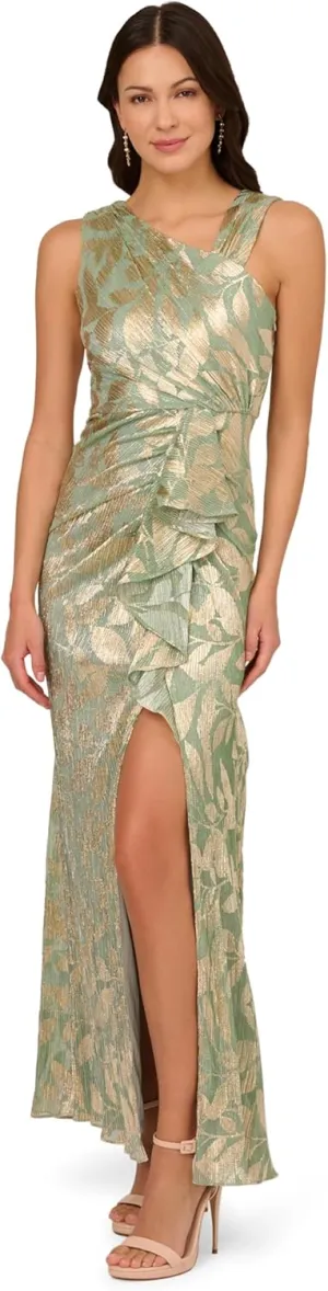 Adrianna Papell Women's Foil Asymmetric Gown