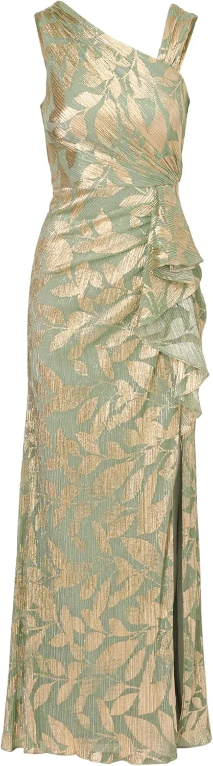 Adrianna Papell Women's Foil Asymmetric Gown
