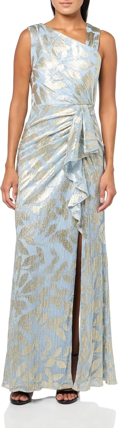Adrianna Papell Women's Foil Asymmetric Gown