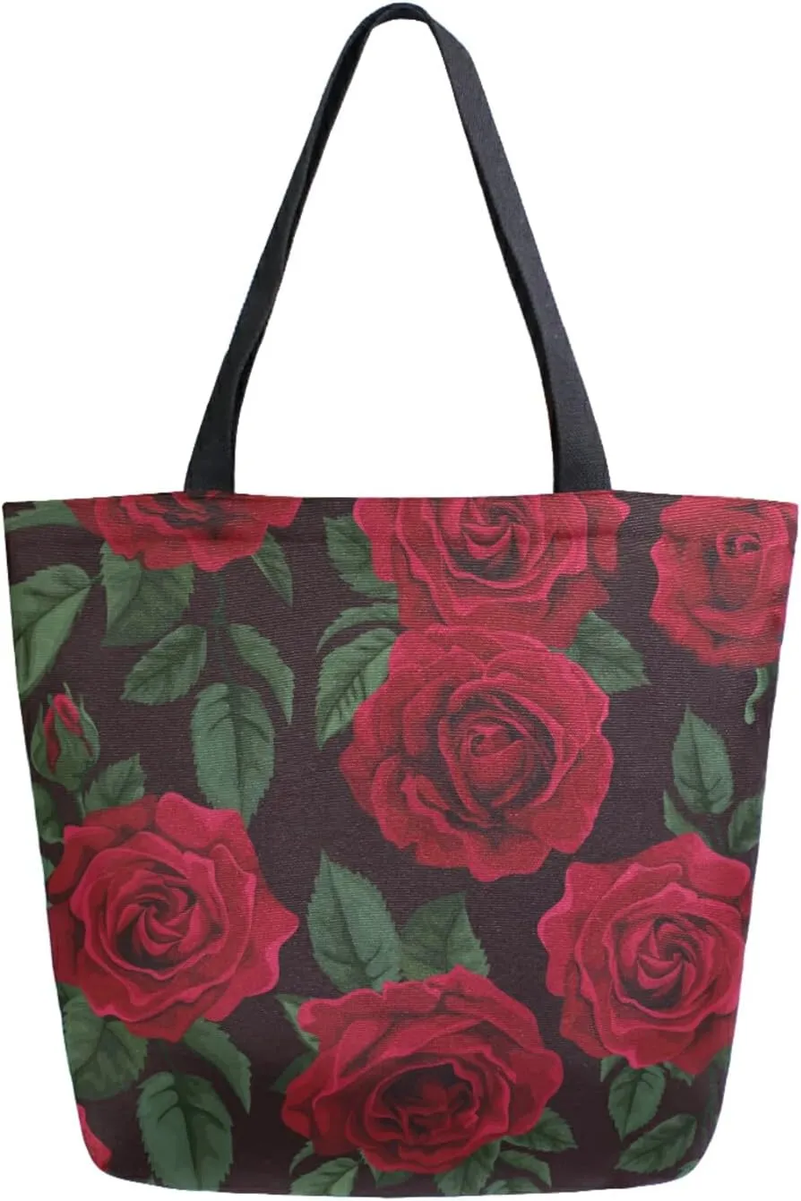 ALAZA Canvas Tote Bag Large Women Casual Shoulder Bag Handbag For Outdoors Holiday Weekender Travel