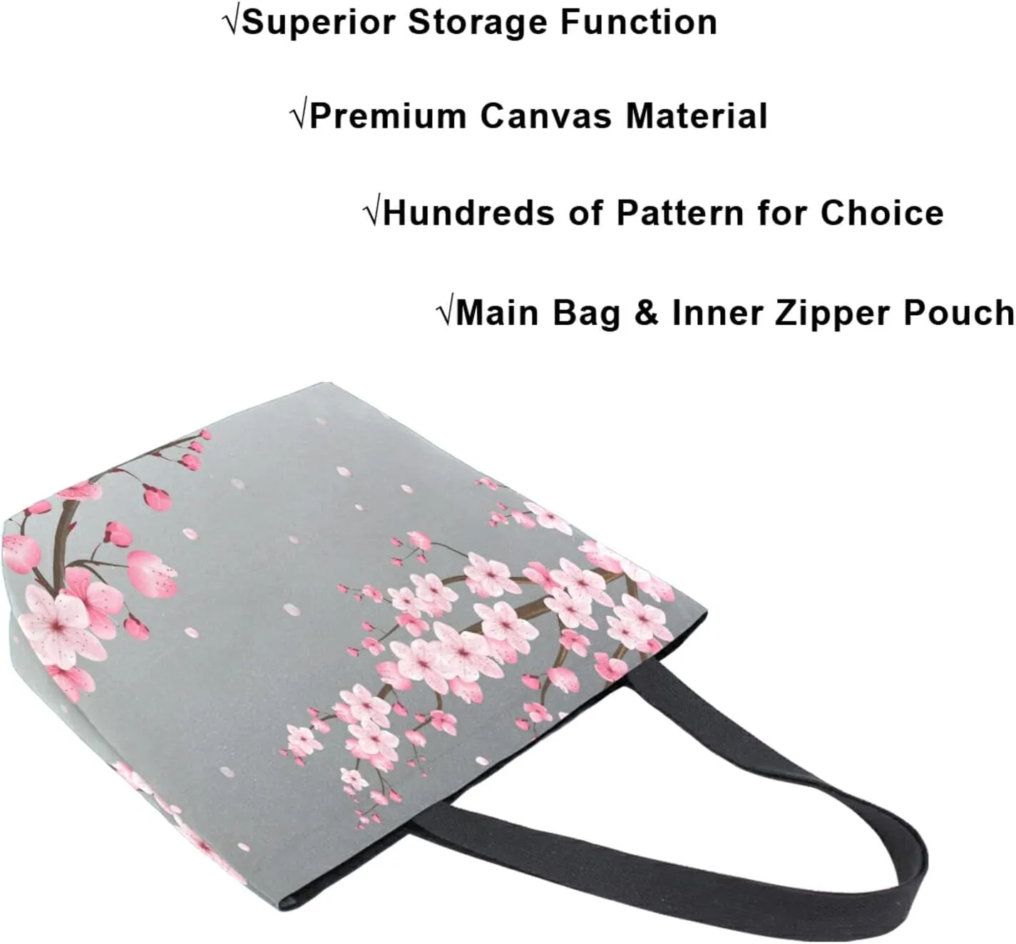 ALAZA Canvas Tote Bag Large Women Casual Shoulder Bag Handbag For Outdoors Holiday Weekender Travel