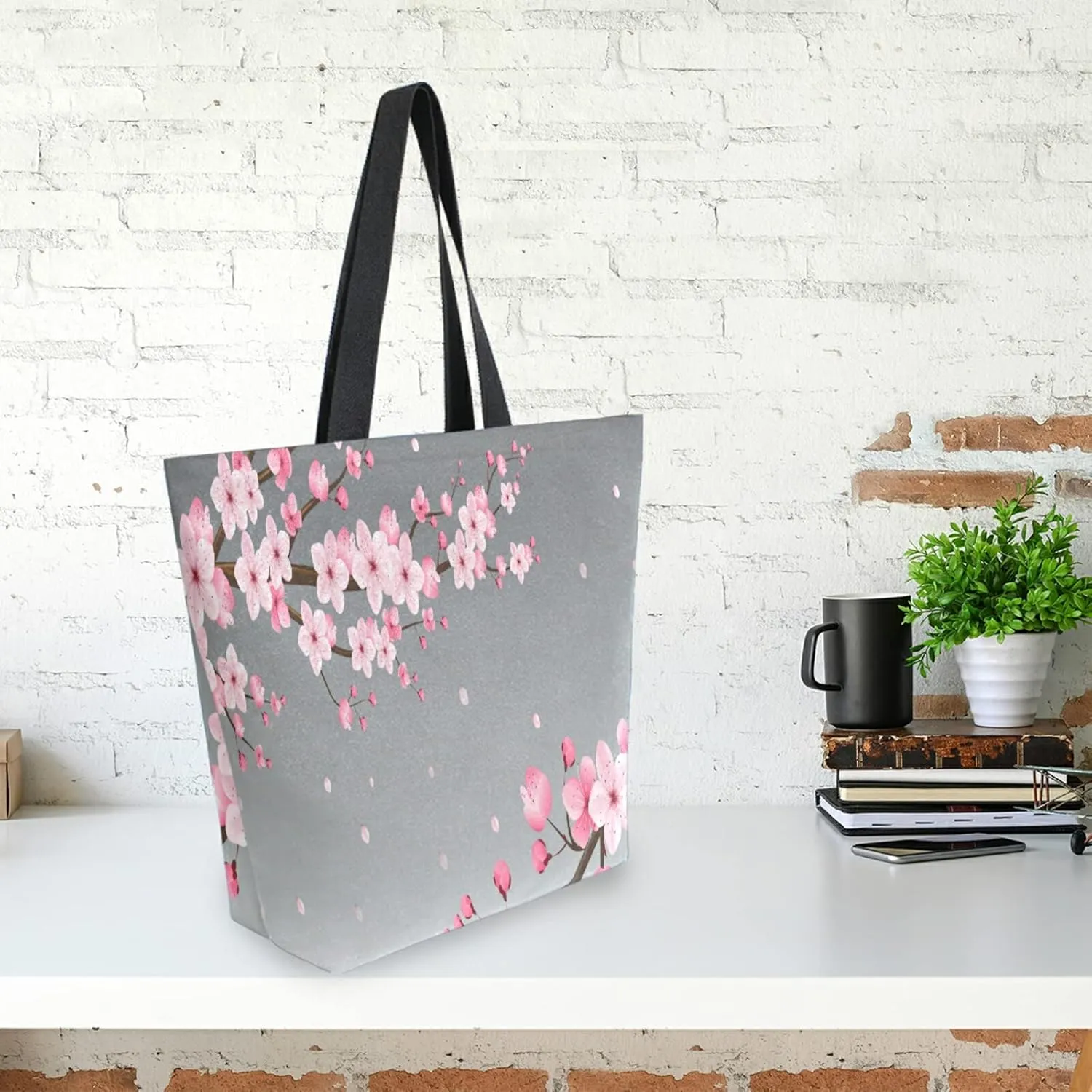 ALAZA Canvas Tote Bag Large Women Casual Shoulder Bag Handbag For Outdoors Holiday Weekender Travel