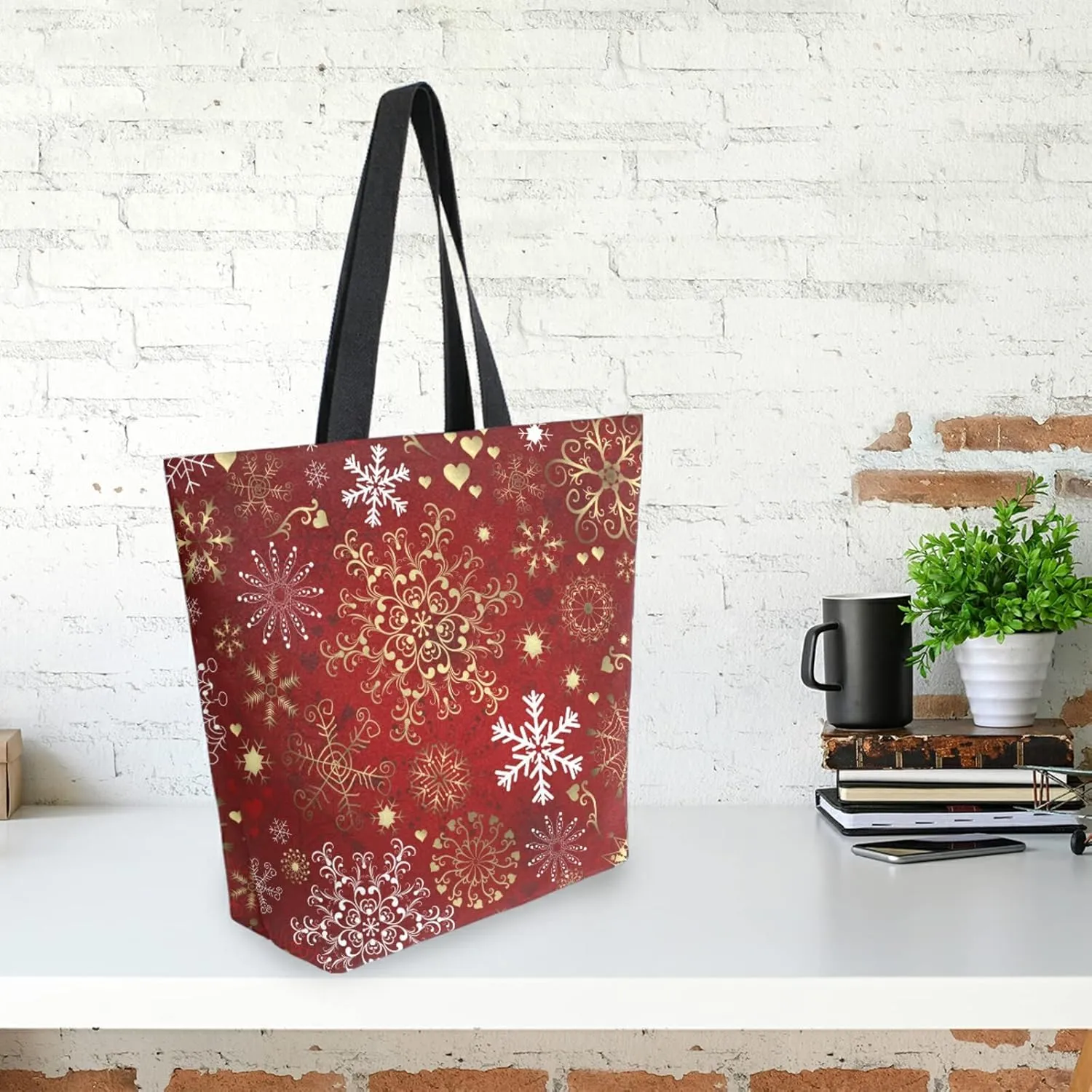 ALAZA Canvas Tote Bag Large Women Casual Shoulder Bag Handbag For Outdoors Holiday Weekender Travel