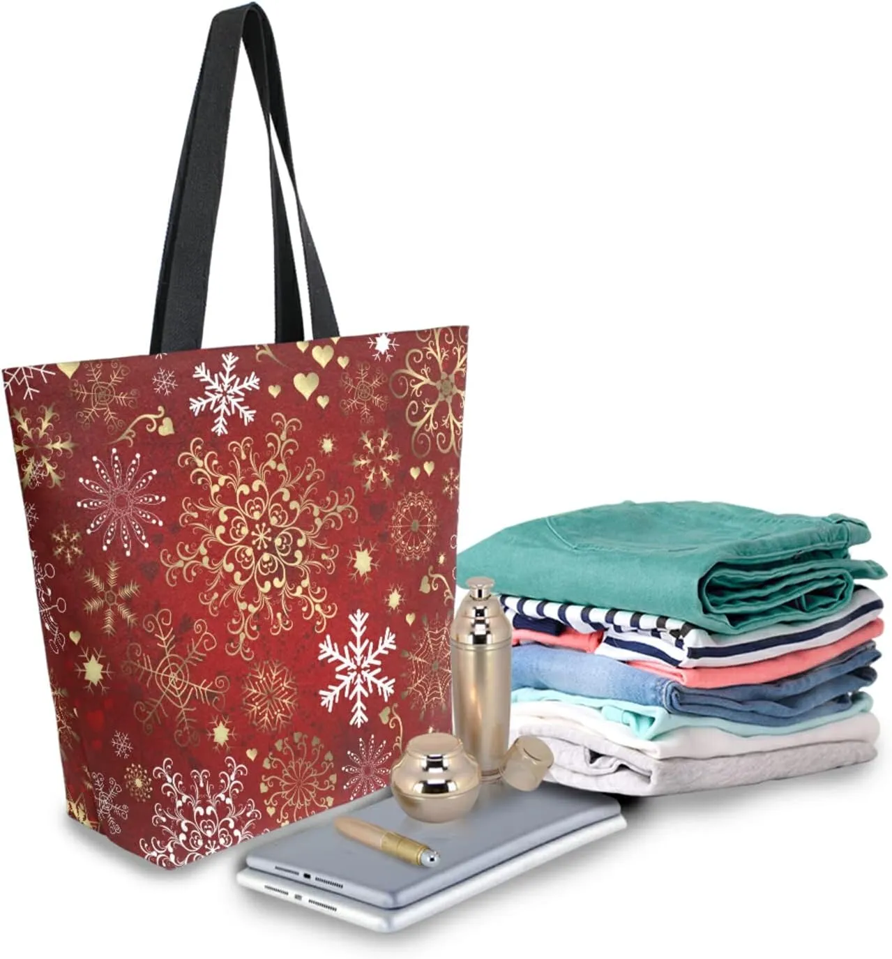 ALAZA Canvas Tote Bag Large Women Casual Shoulder Bag Handbag For Outdoors Holiday Weekender Travel