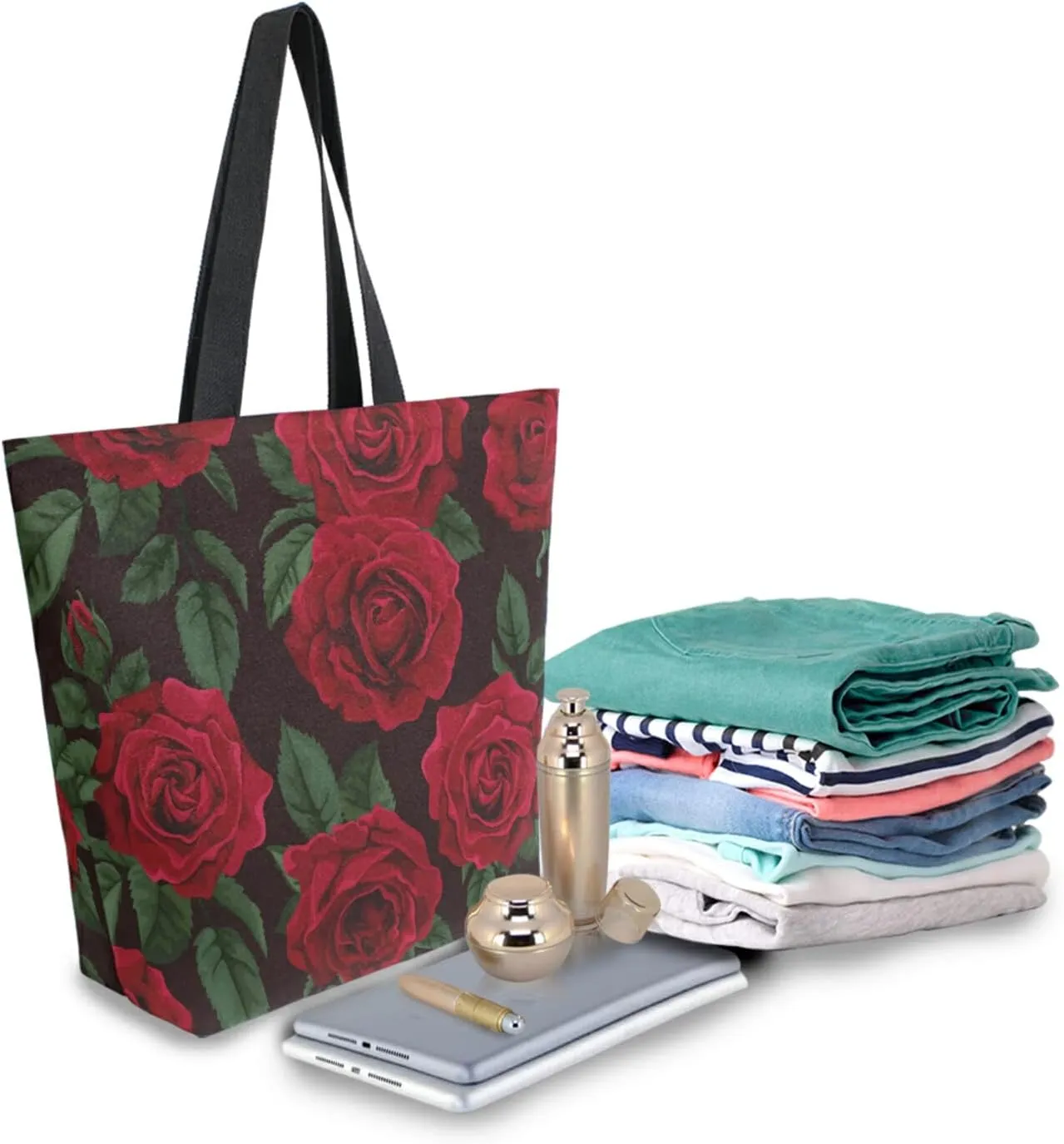 ALAZA Canvas Tote Bag Large Women Casual Shoulder Bag Handbag For Outdoors Holiday Weekender Travel