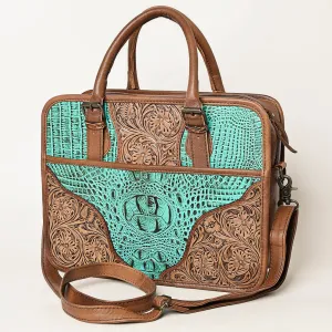 American Darling ADBG1183 Hand Tooled Crocodile Embossed Genuine Leather Women Bag Western Handbag Purse
