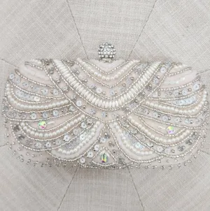 Anais - Champagne Beaded Clutch
