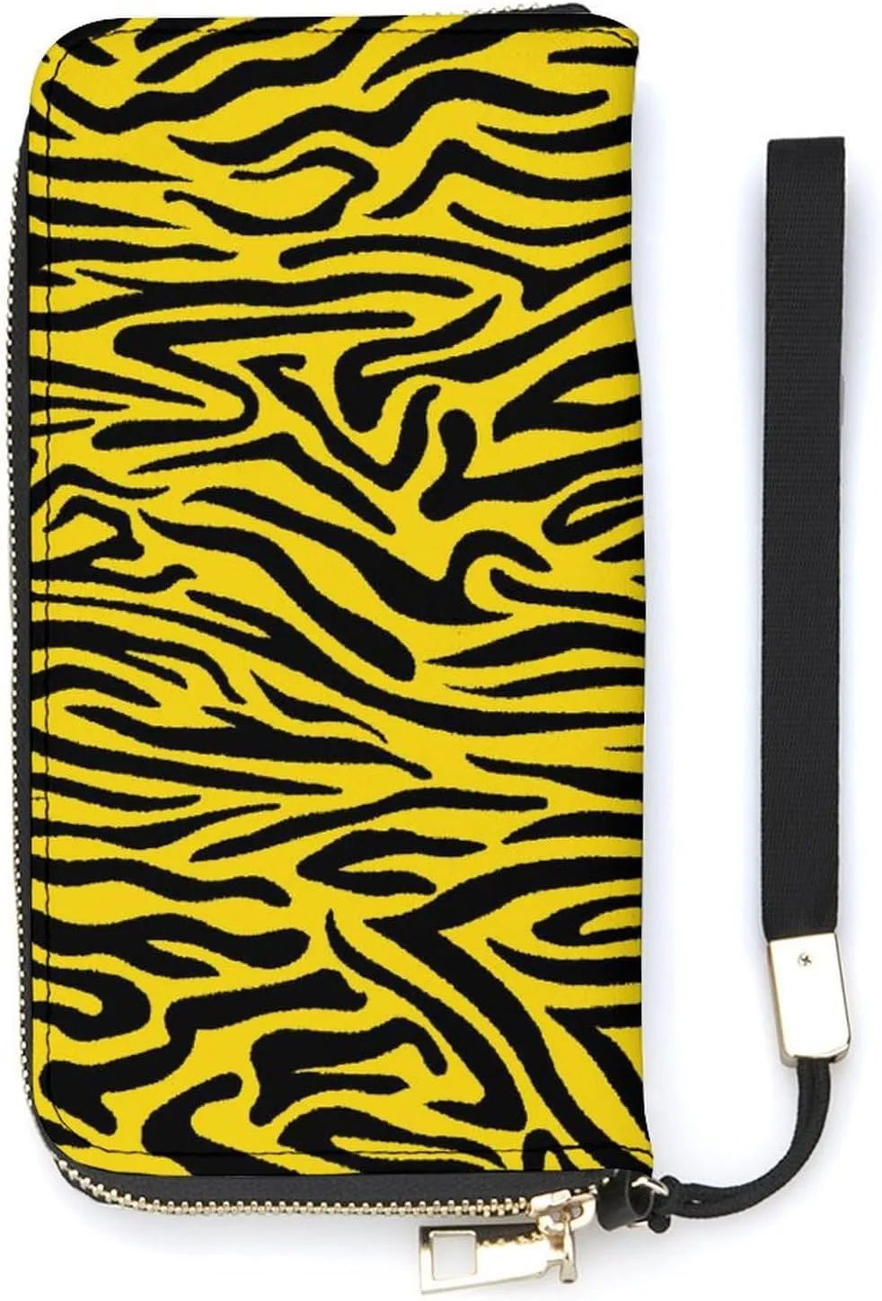 Animal Pattern Tiger Women's Leather Long Large Capacity Wallet Clutch Wallet with Hand Strap, 20x10.5cm, style-17