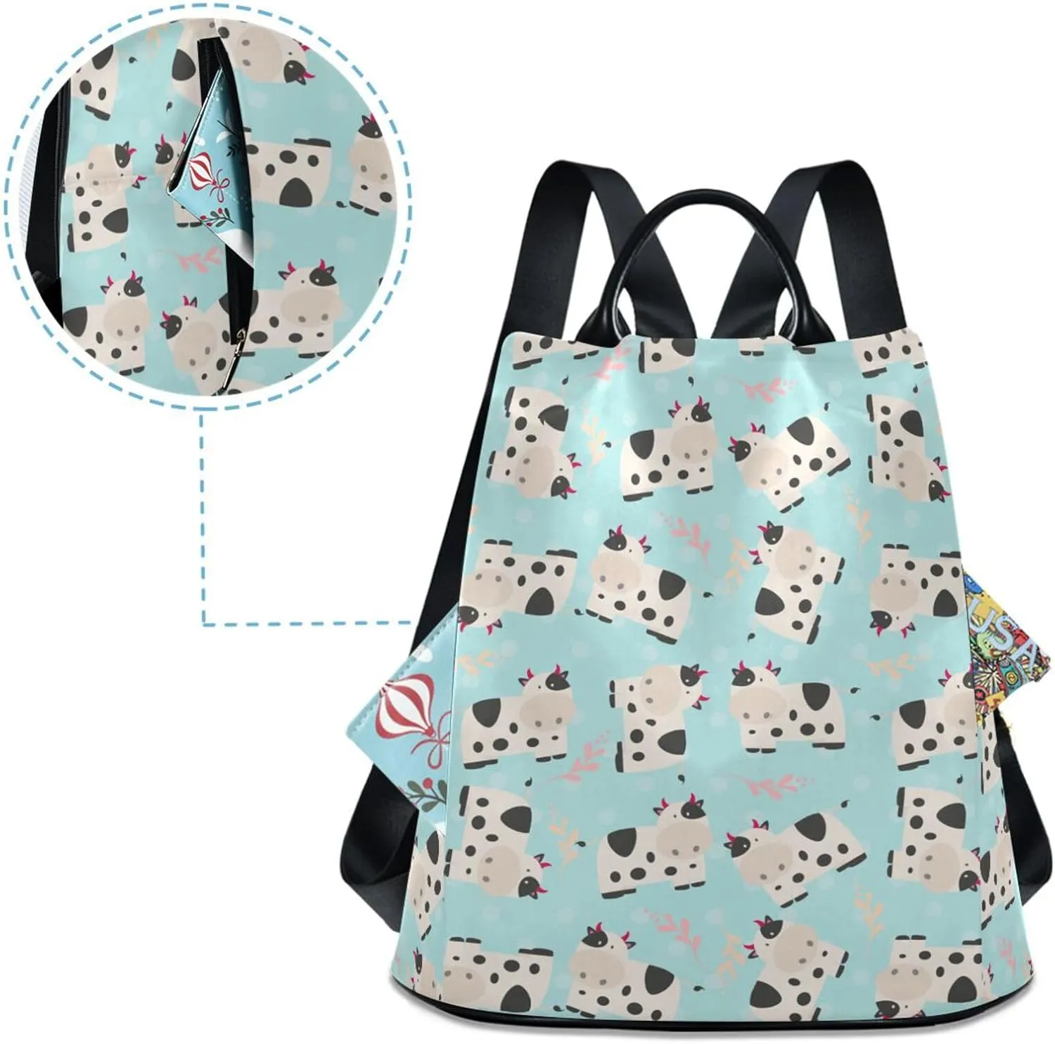 Animal Print Anti-theft Backpack Handbags for Women Travel Rucksack Lightweight Shoulder Bags 13.4 X 5.9 X 15in Pattern 10