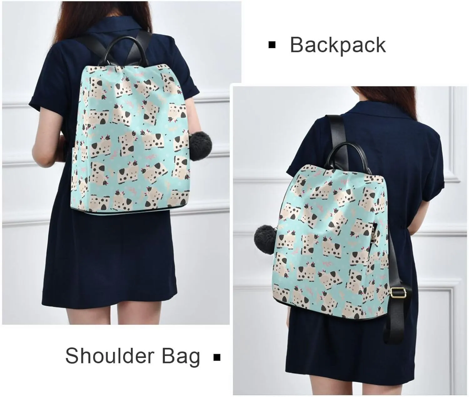 Animal Print Anti-theft Backpack Handbags for Women Travel Rucksack Lightweight Shoulder Bags 13.4 X 5.9 X 15in Pattern 10
