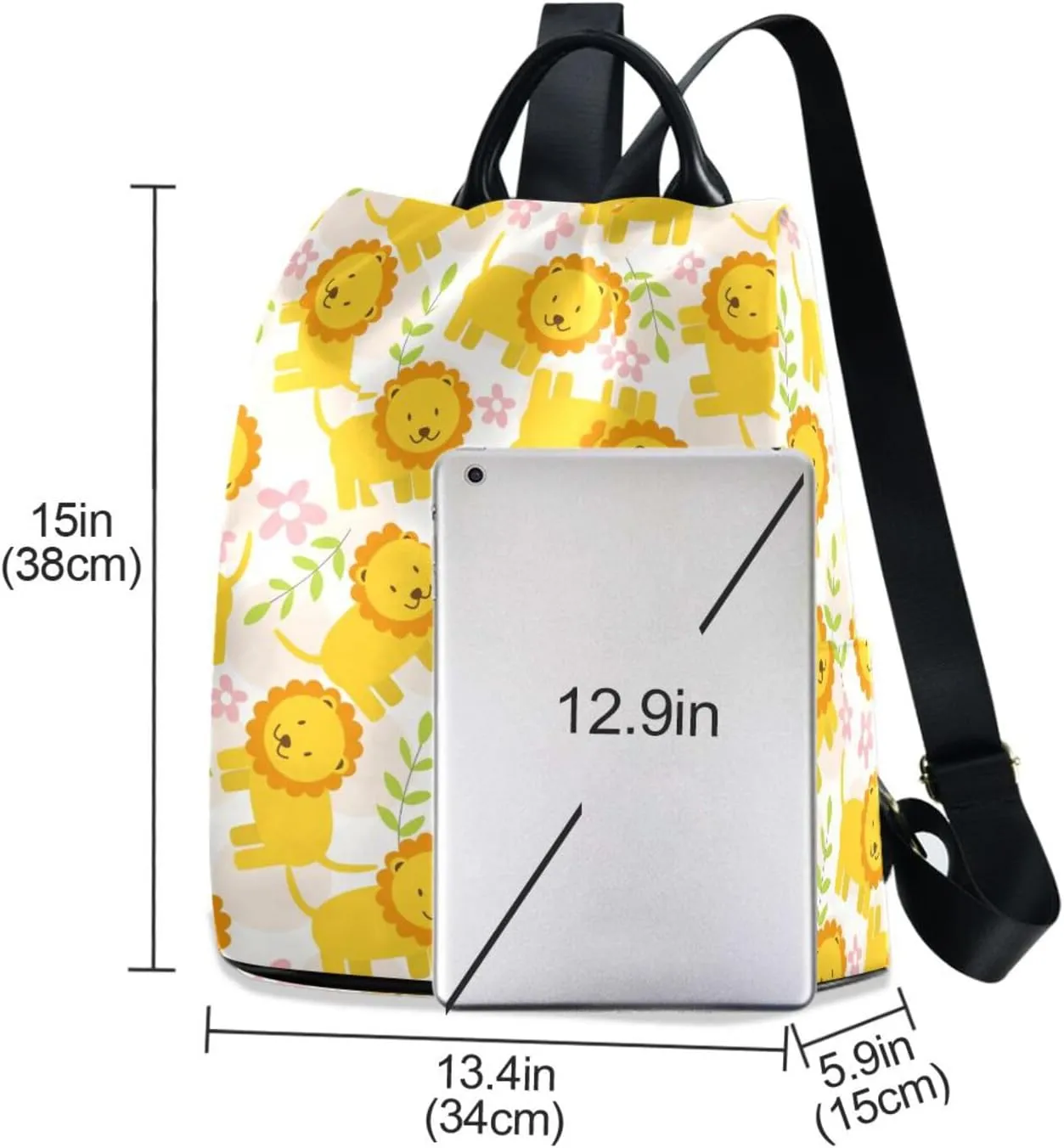 Animal Print Anti-theft Backpack Handbags for Women Travel Rucksack Lightweight Shoulder Bags 13.4 X 5.9 X 15in Pattern 11