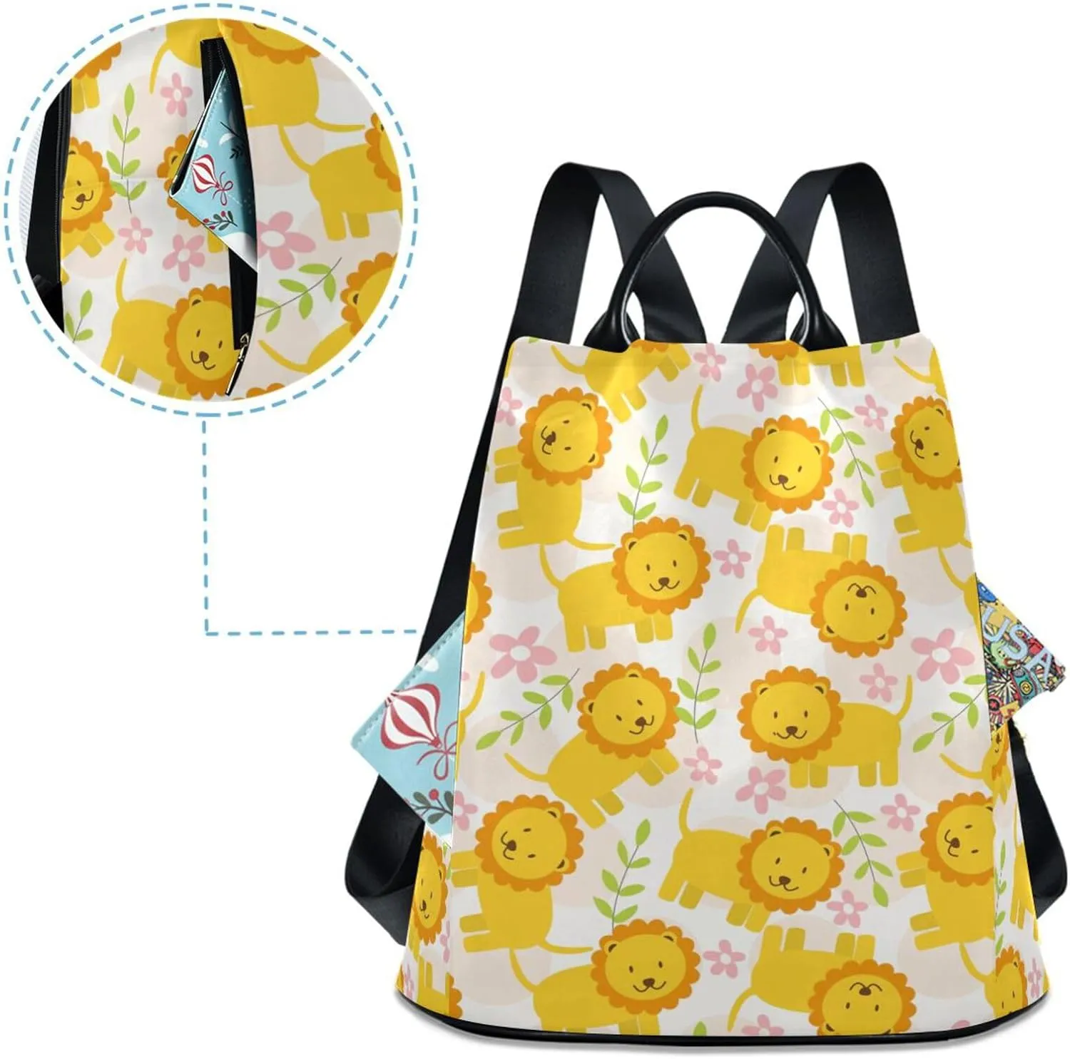 Animal Print Anti-theft Backpack Handbags for Women Travel Rucksack Lightweight Shoulder Bags 13.4 X 5.9 X 15in Pattern 11