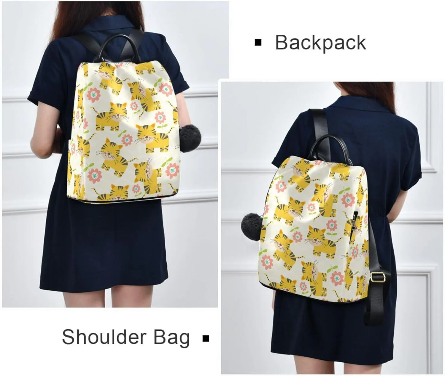 Animal Print Anti-theft Backpack Handbags for Women Travel Rucksack Lightweight Shoulder Bags 13.4 X 5.9 X 15in Pattern 9