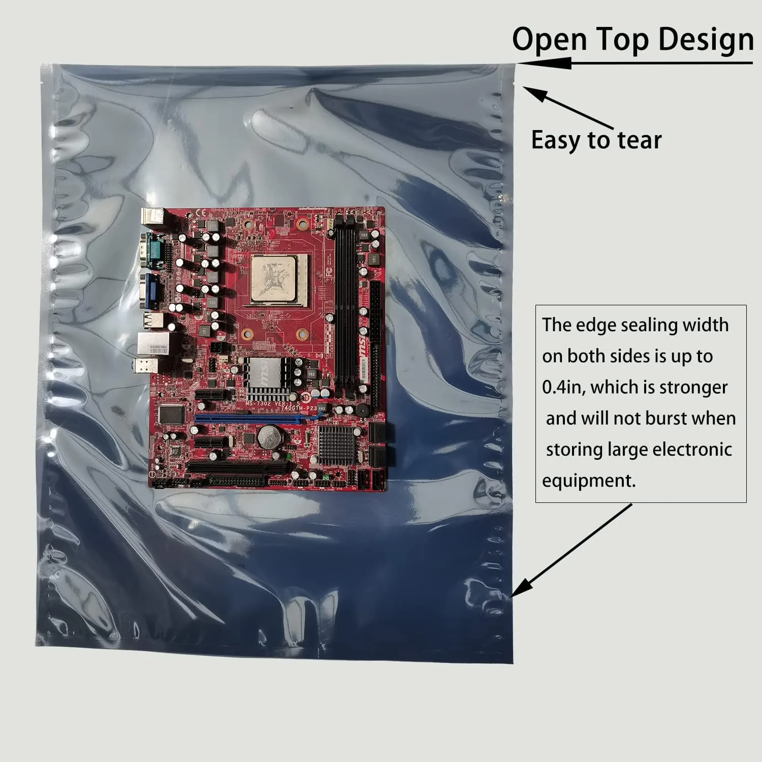 Anti Static Bags, 20pcs 16x20in Open Top Extra Large ESD Shielding Bags for Large Motherboard, GPU, Graphics Card and Electronic Devices