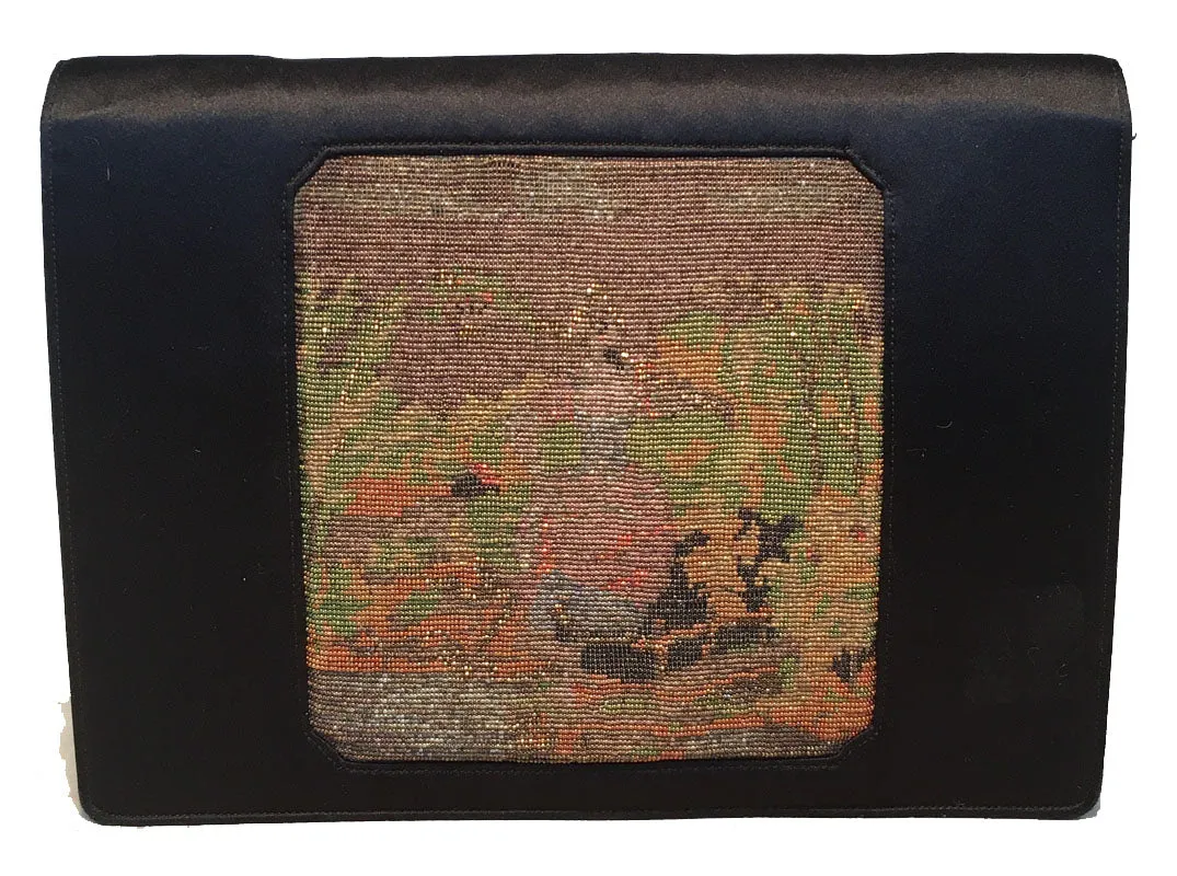 Anton Moritz Vintage Needlepoint Silk Clutch